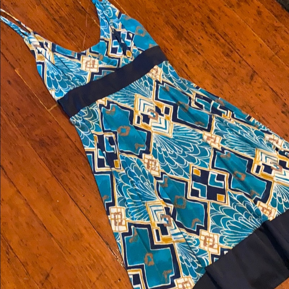 Express dress, turquoise geometric floral size M